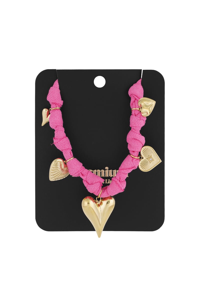 Ketting color bliss heart - Fuchsia