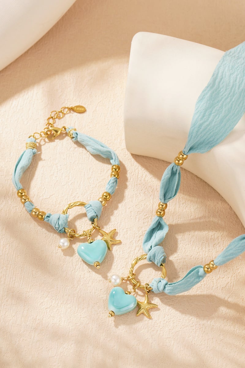 Flower Ketting - Licht blauw