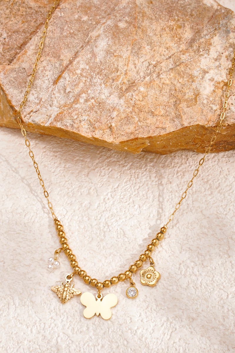 Butterfly Bliss ketting - goudkleur