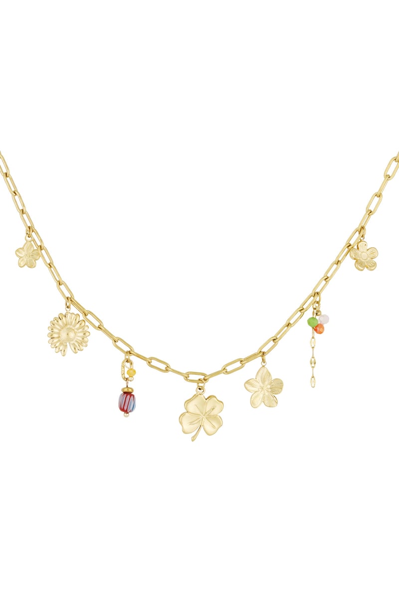 Bloemige ketting - Gold kleur