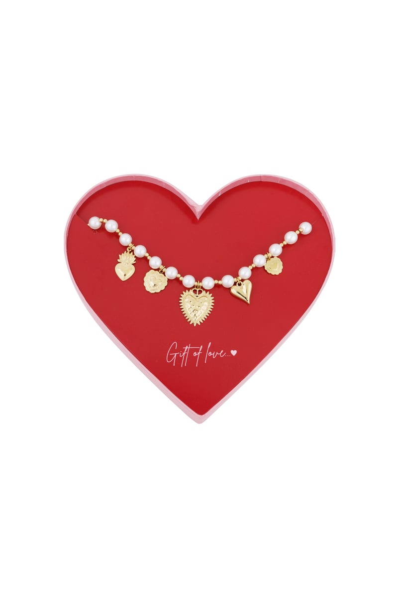 gift of love stainless steel parel hartjes ketting