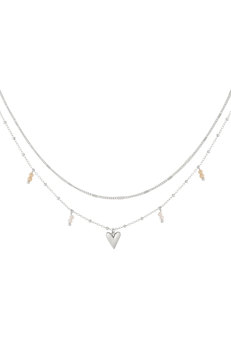 Dubbele liefdesketting - zilverkleur