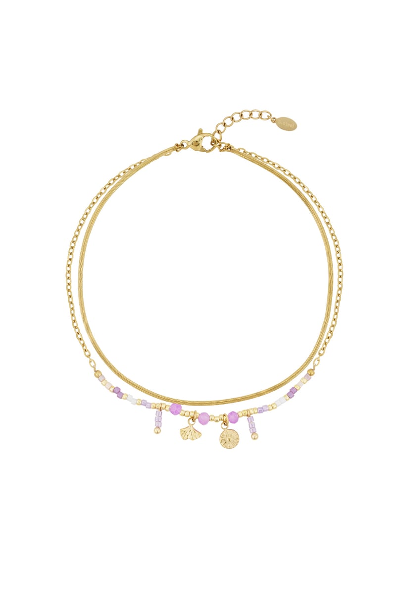 Classy Vibe Enkel Armbandje - Paars