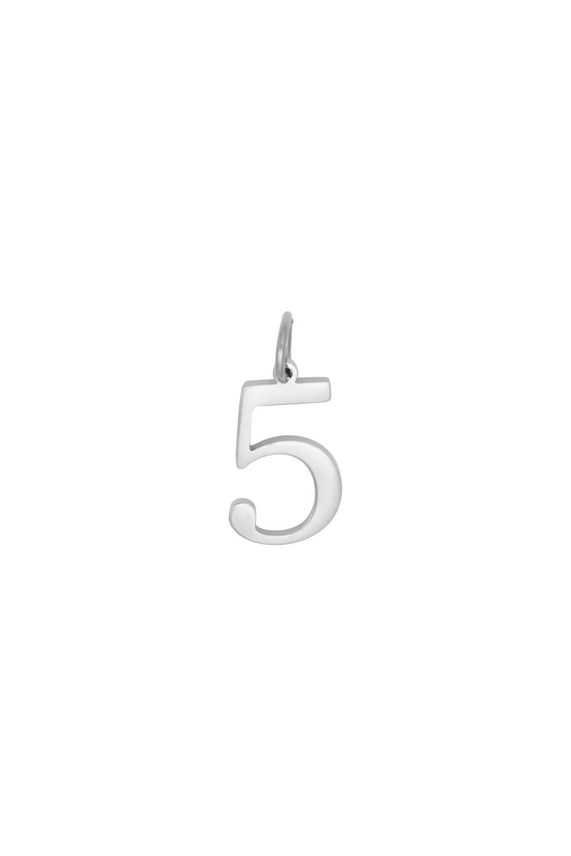 DIY Charm Digits Gold - 5 Goud kleur Stainless Steel