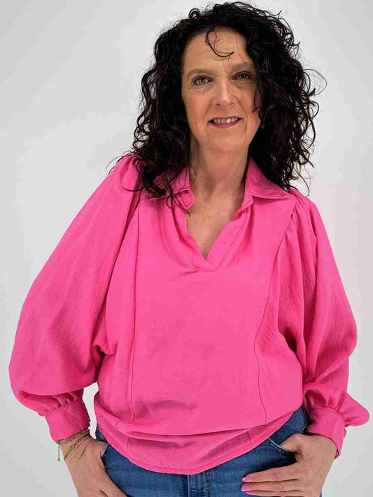 Top met Vlindermouwen - Roze