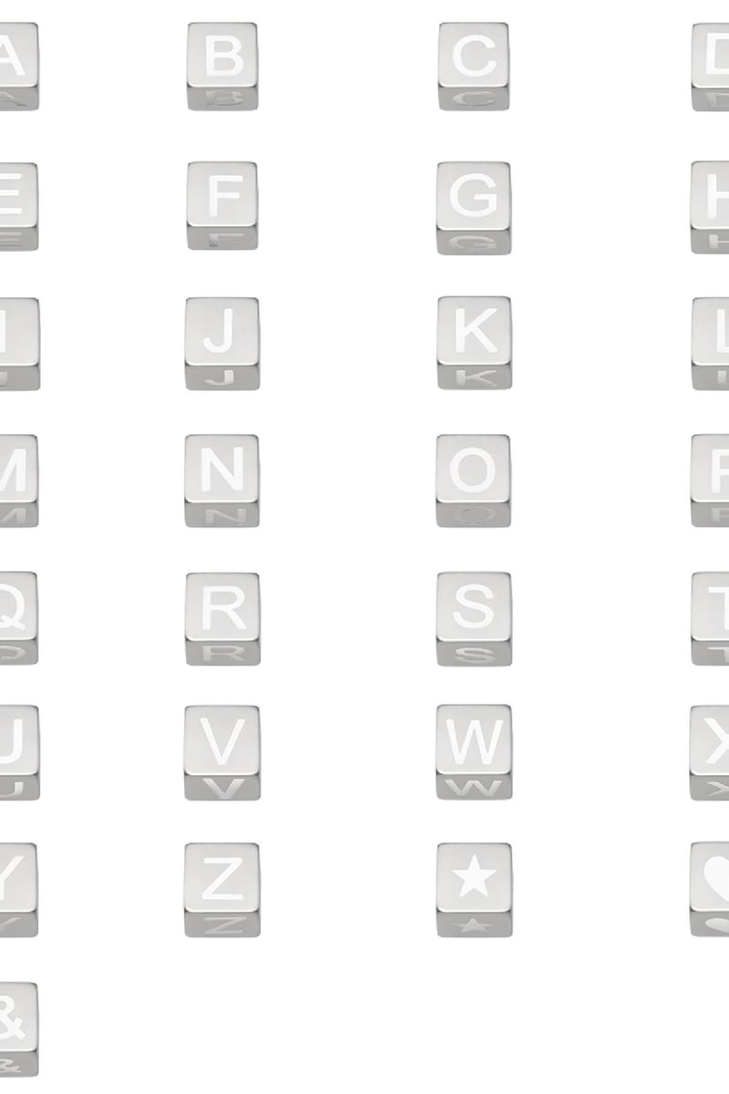 DIY Kralen Alfabet Q Zilver Stainless Steel