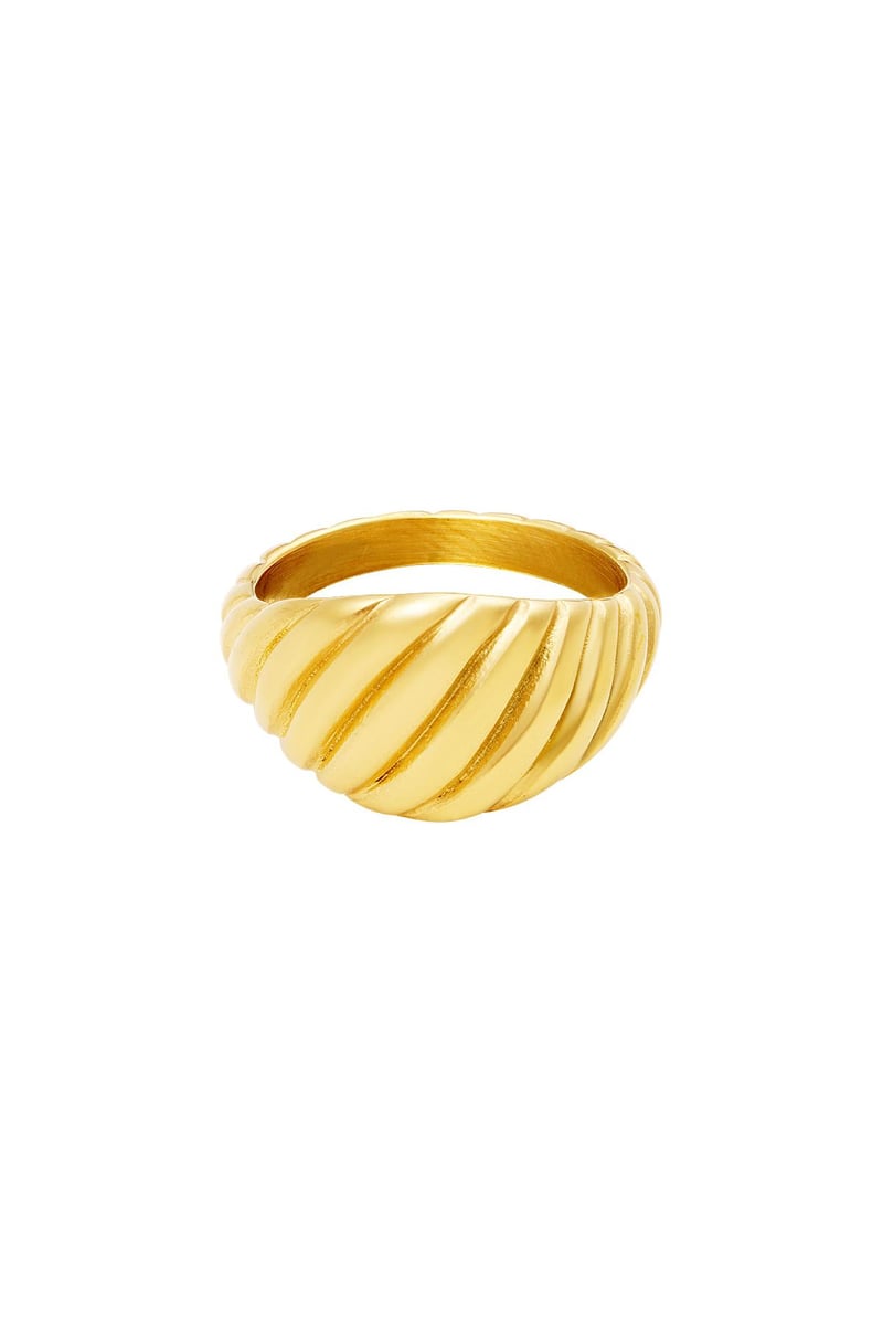 Baquette ring Goud kleur Stainless Steel 16