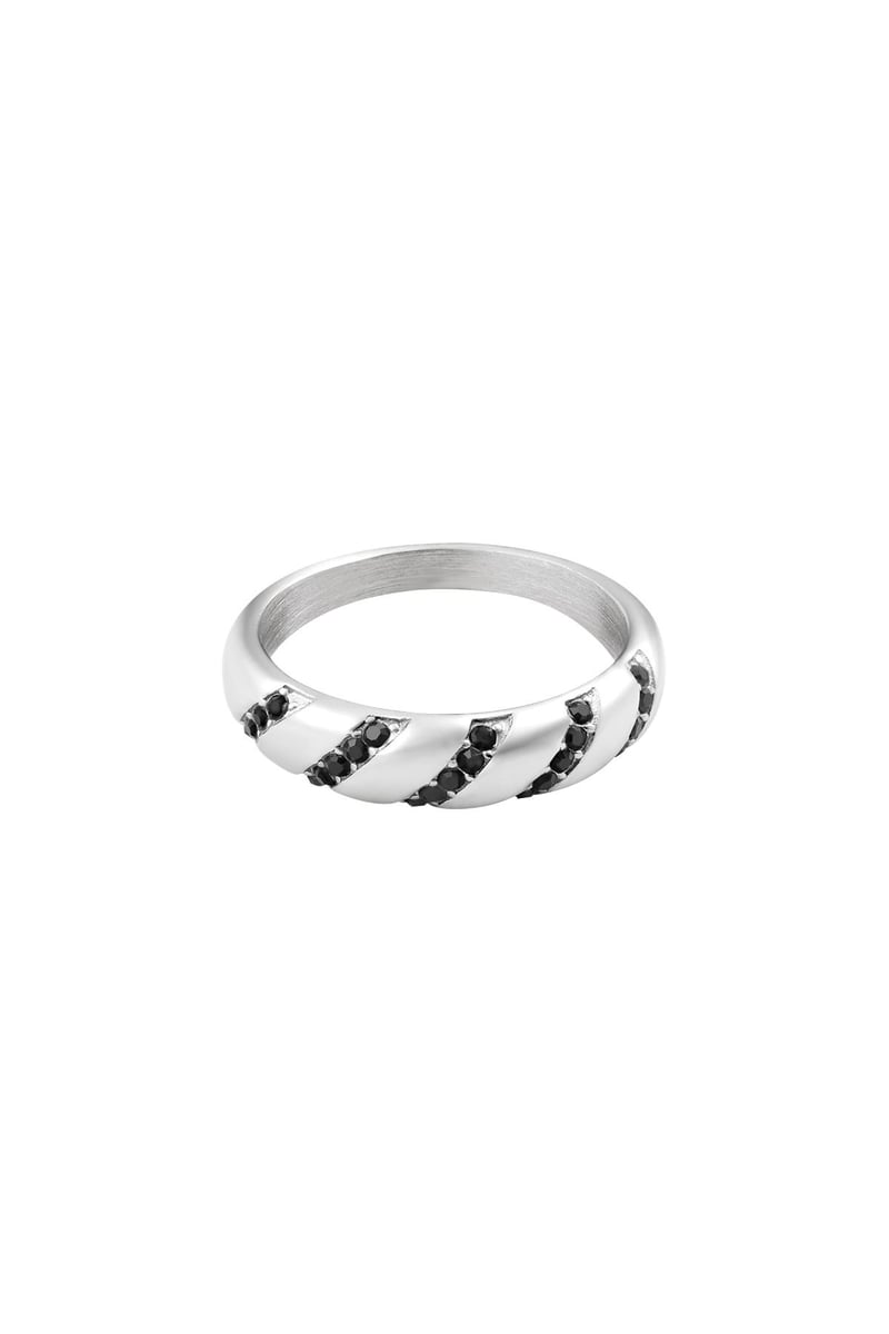Ring zirkoon swirl Zilver Stainless Steel 16