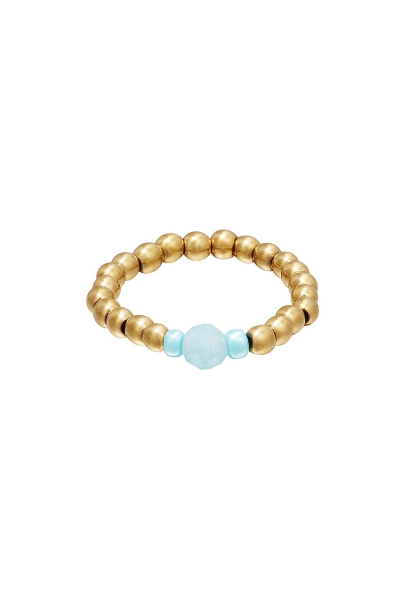 Teenring met kralen Rosé Hematiet 14