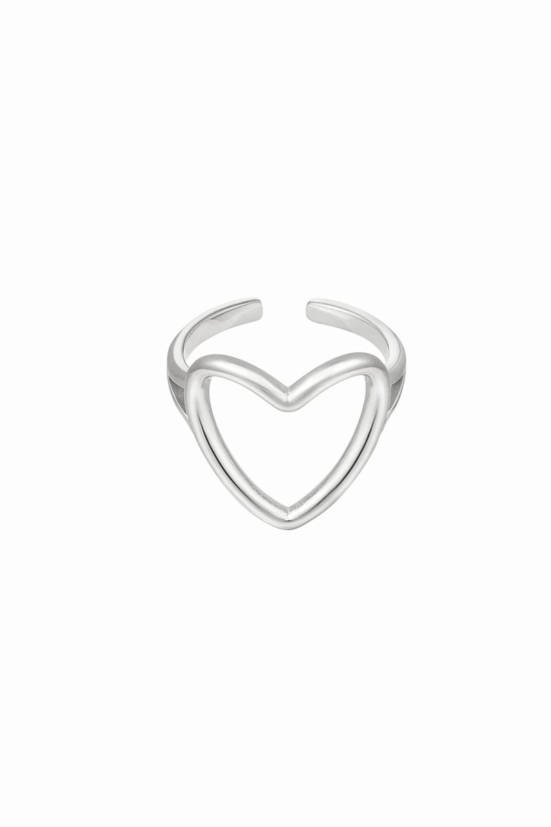 Verstelbare ring hart - Goud kleur Stainless Steel One size