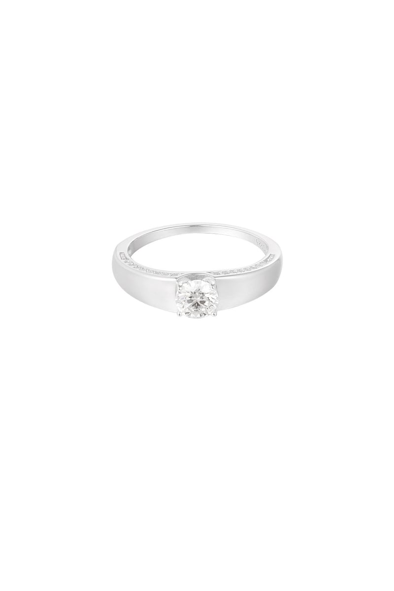 Ring basic met steen - Goud kleur - 16