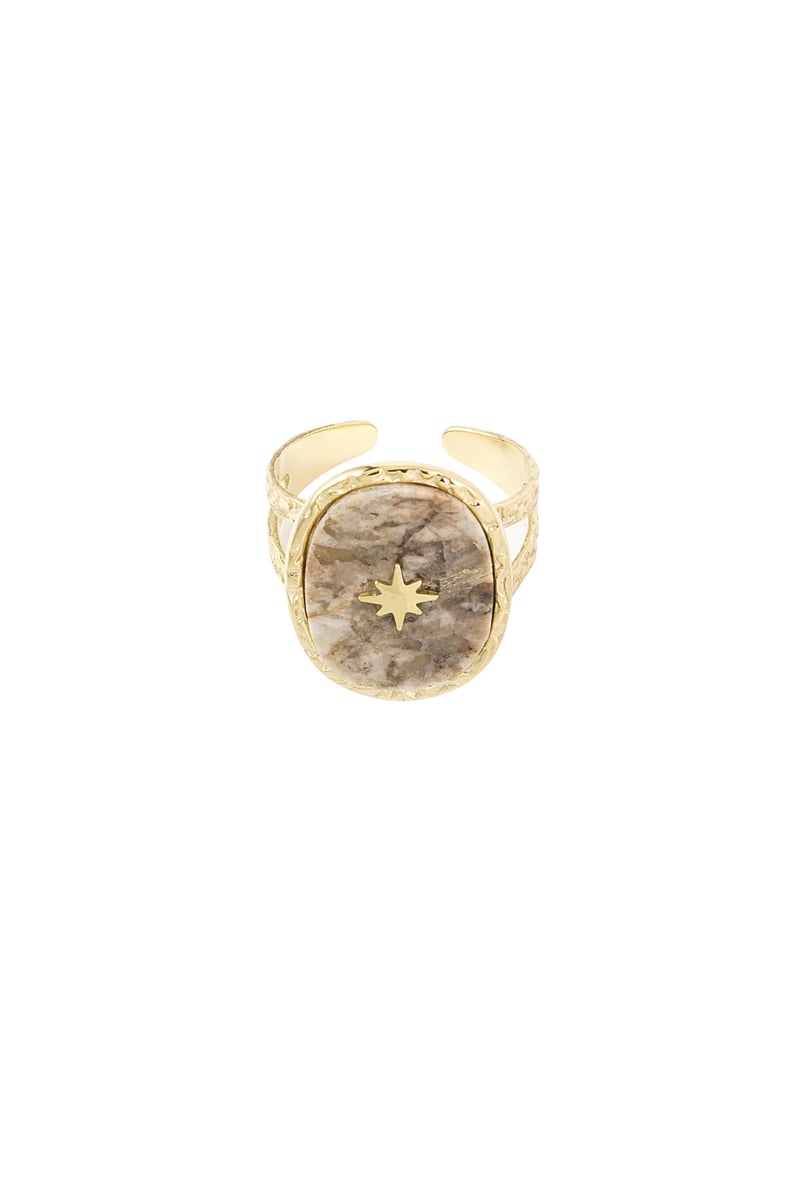 Ring steen met ster - Goud kleur/blauw