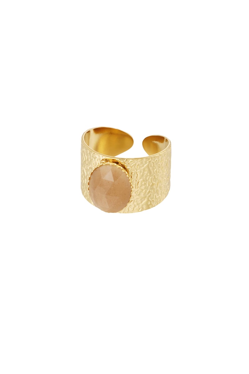 robuuste ring met steen - roze 