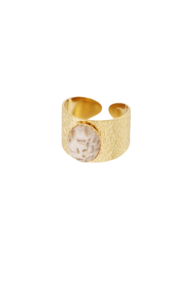 robuuste ring met steen - roze 