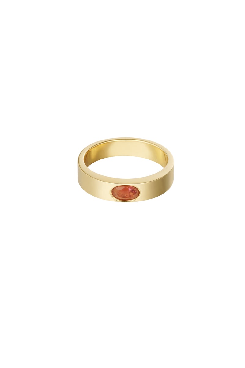Ring basic met steen - Goud kleur/groen
