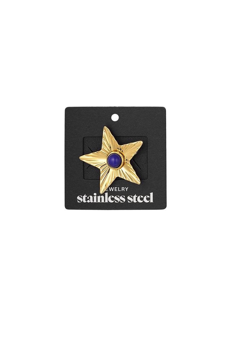 Ster met gekleurde steen ring - paars