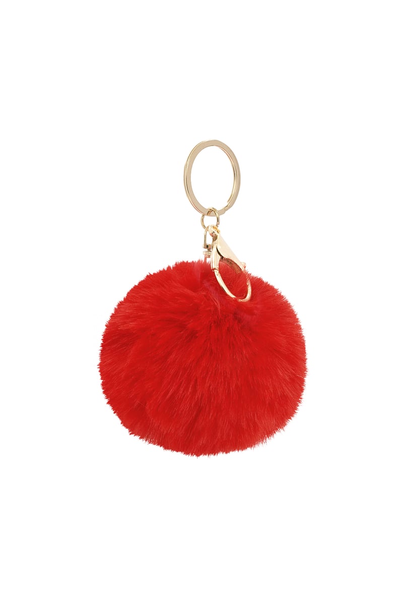 sleutelhanger puffy bal - roze 