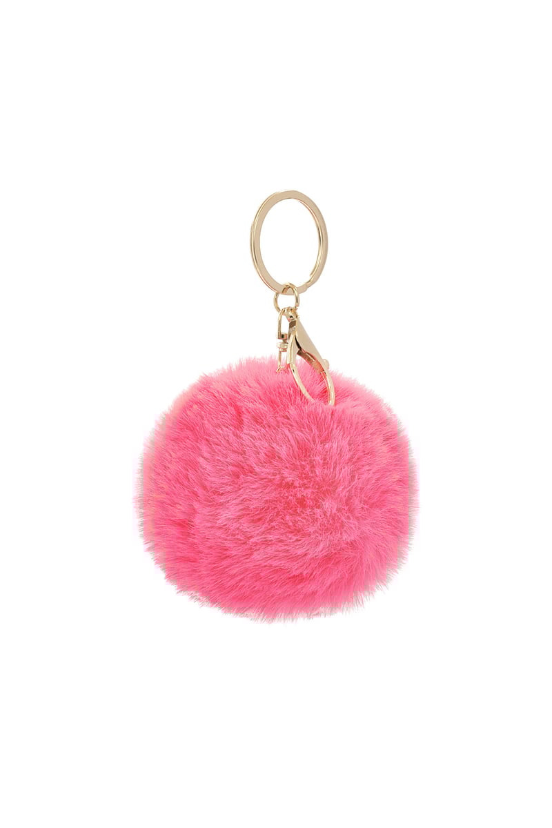 sleutelhanger puffy bal - roze 