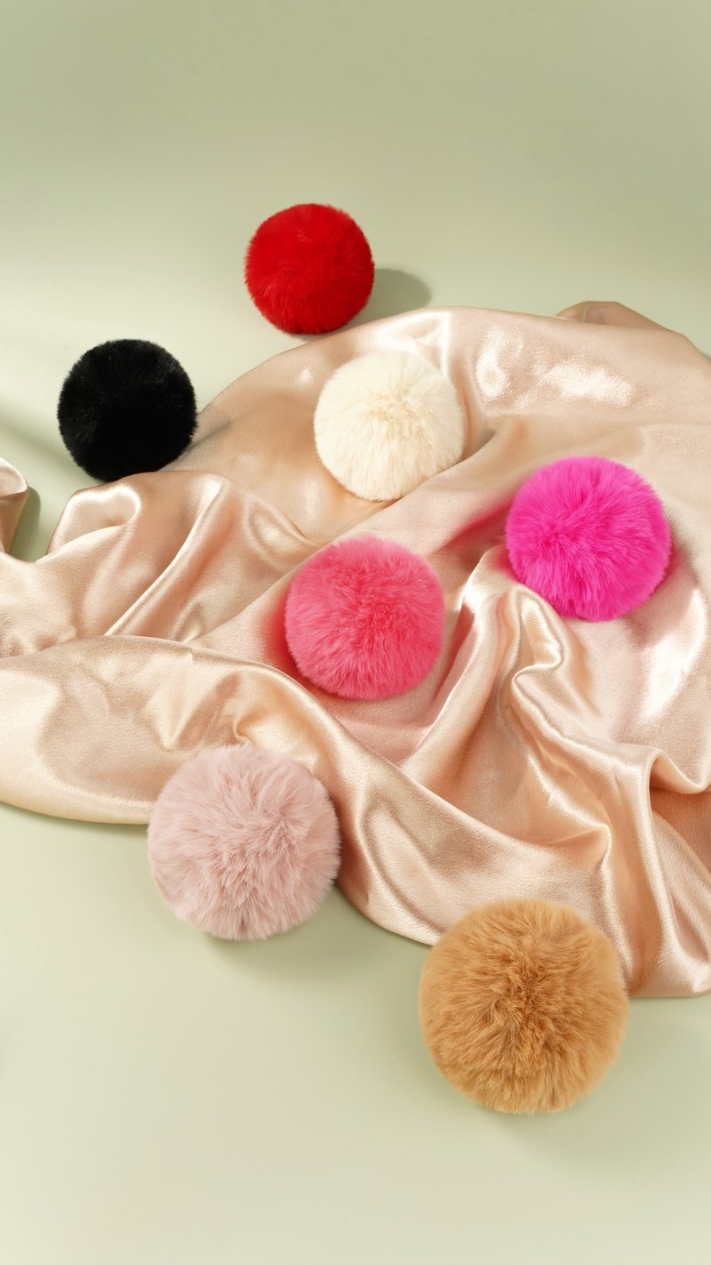 sleutelhanger puffy bal - roze 