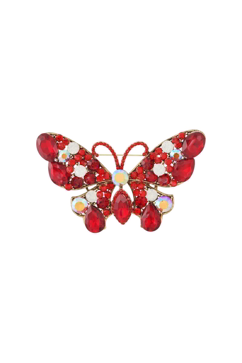 Vlinder Broche - Rood