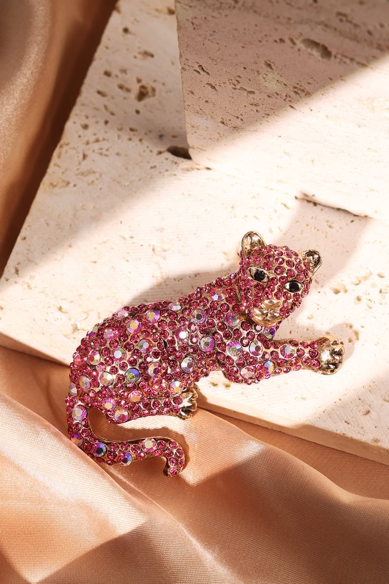 Luipaard Broche - Fuchsia