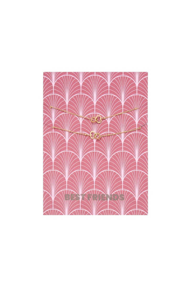 Armband Card Best Friends Goud kleur Stainless Steel