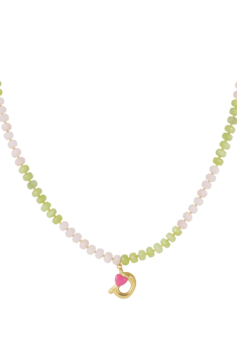 Vrolijke kralen initialen ketting met bedels