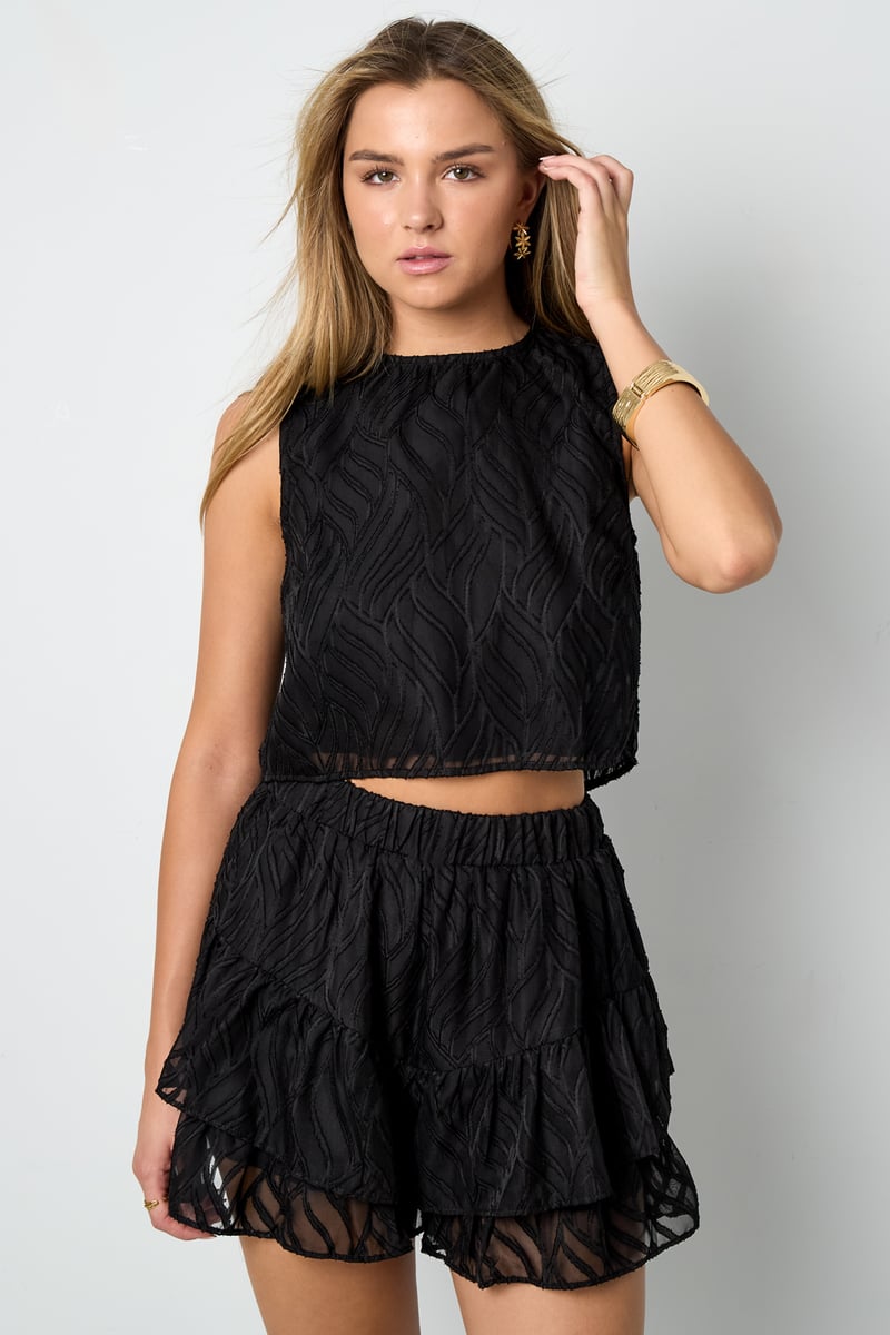 Co-ordset Witte Bladeren - Rok