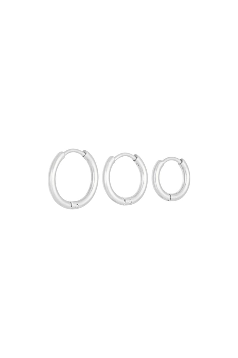 Oorbellen Set Little Hoops Zilver Stainless Steel