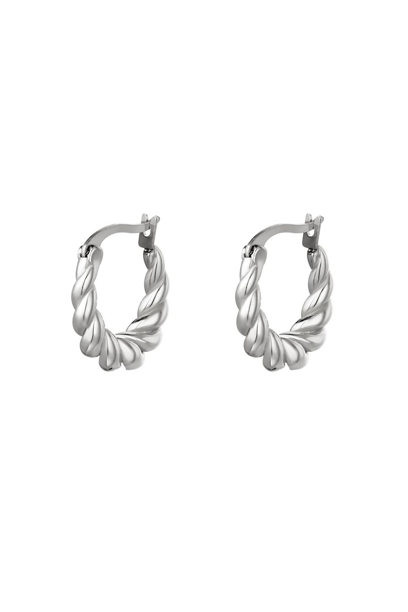 Oorbellen Dangling Twist Goud kleur Stainless Steel