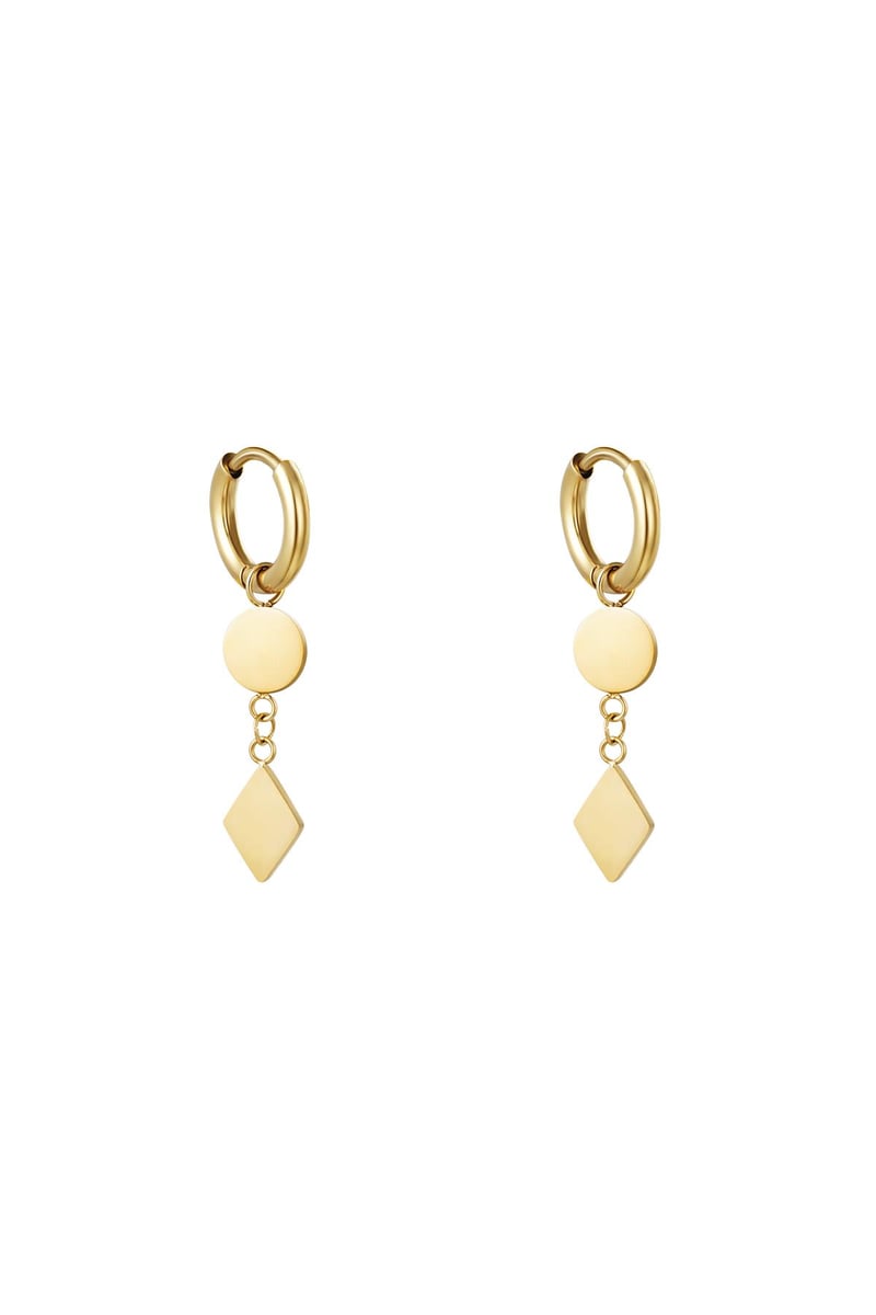 Oorbellen Geometry Goud kleur Stainless Steel