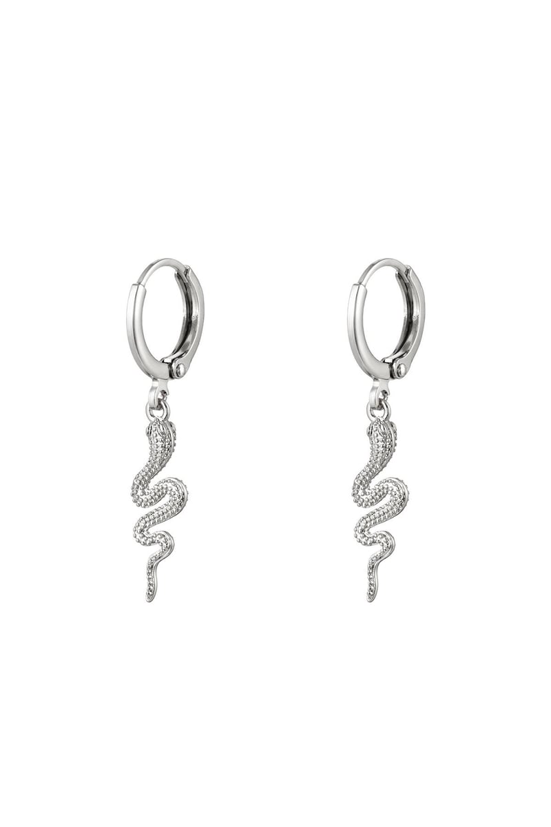 oorbellen special snake zilver 