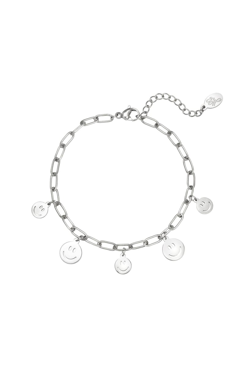 Armband meerdere smileys Goud kleur Stainless Steel