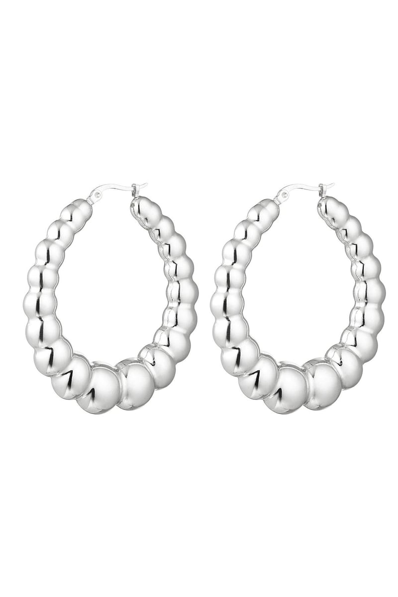 Oorbellen bubbel groot Goud kleur Stainless Steel