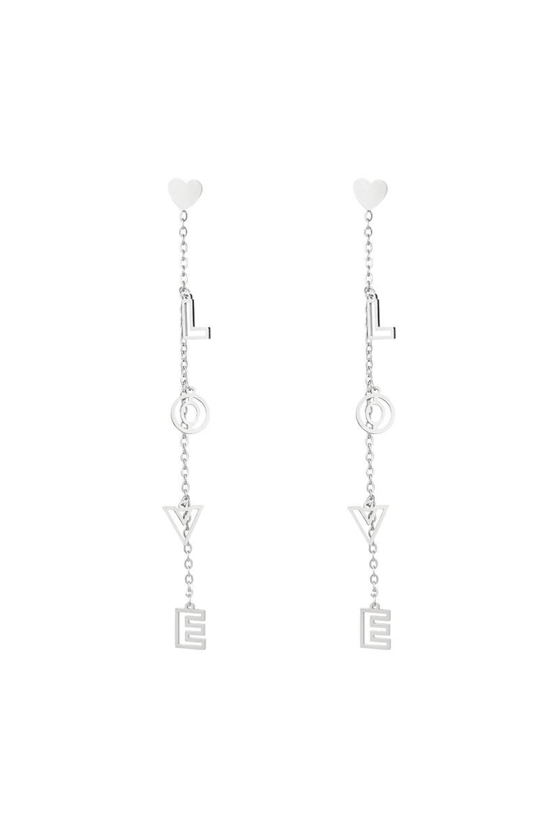 Oorknopjes love Zilver Stainless Steel