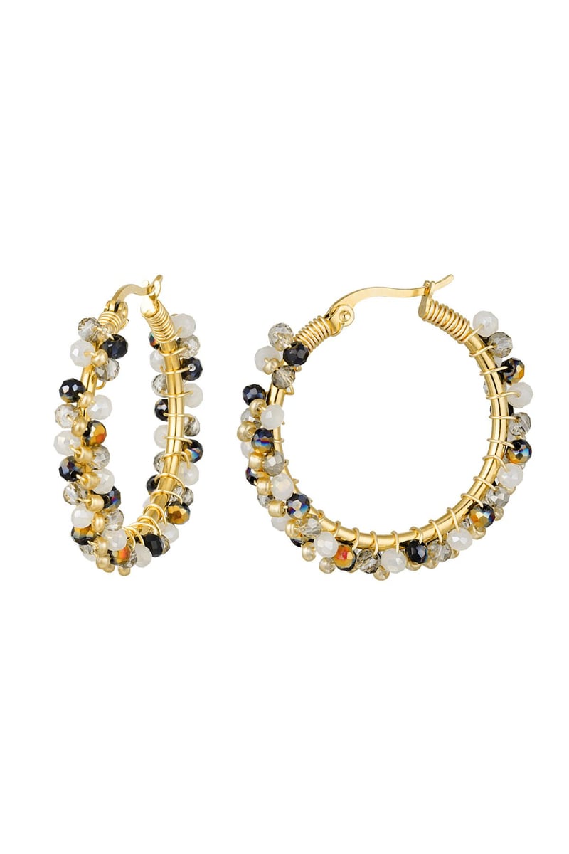 Oorbellen kralenparty Fuchsia Stainless Steel