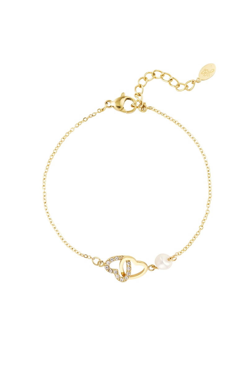 Armband forever hearts - Goud kleur Stainless Steel