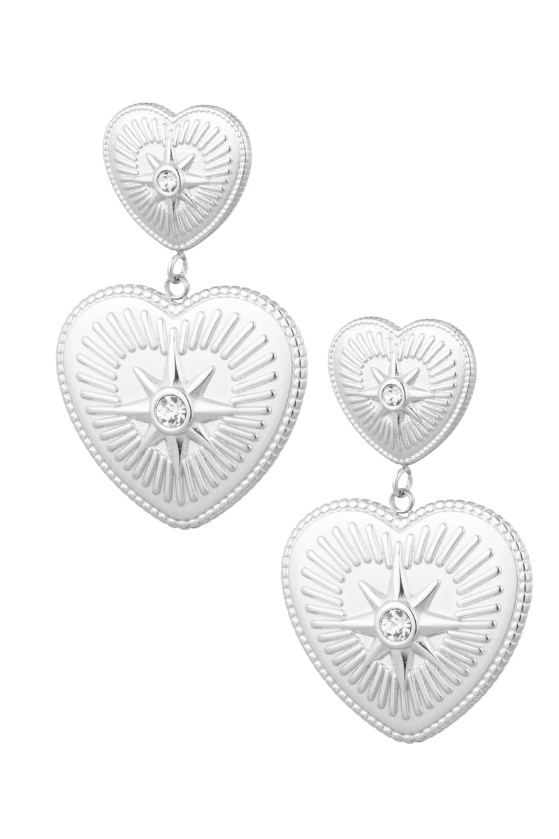 oorbellen statement hartjes met steentjes