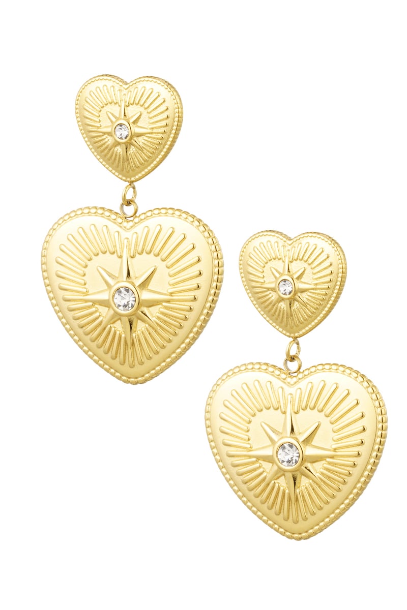 oorbellen statement hartjes met steentjes