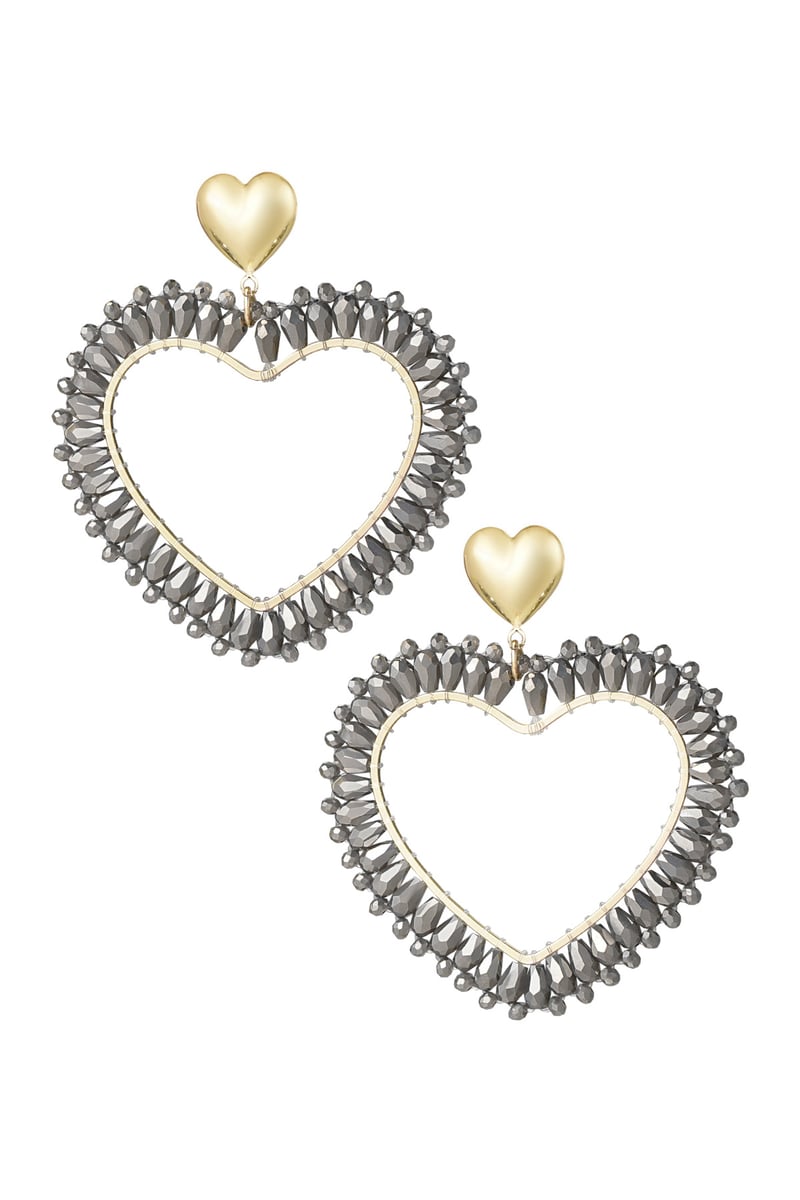 Hartvormige Oorbellen Zwart