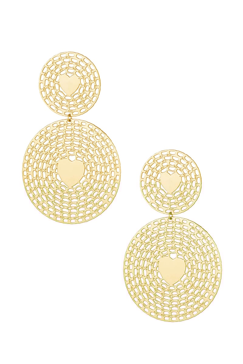 oorbellen statement rond met hart