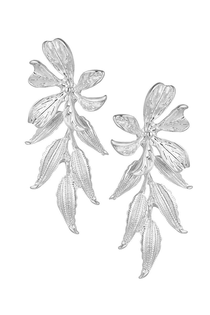 Statement oorbellenstekers flower power - Goud kleur Alloy