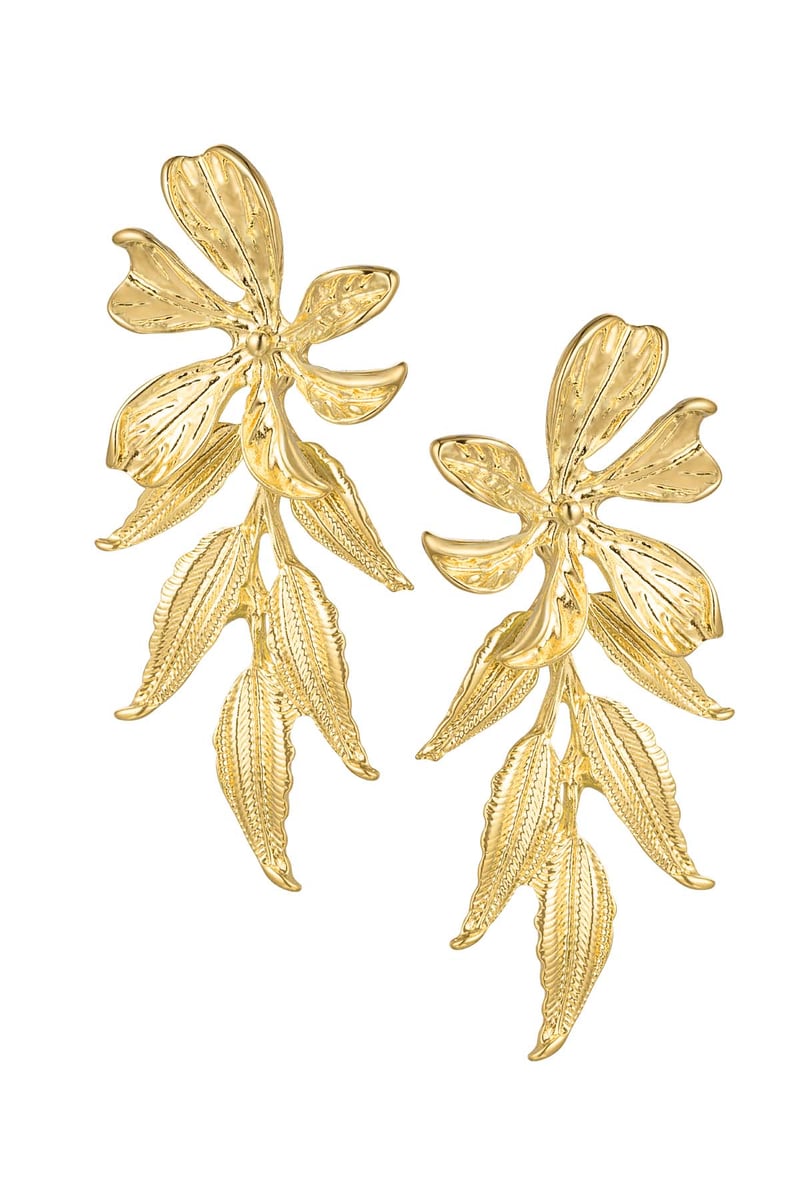 Statement oorbellenstekers flower power - Goud kleur Alloy