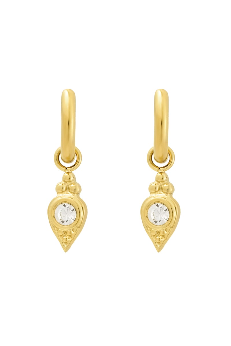 oorbellen bedel met steentje