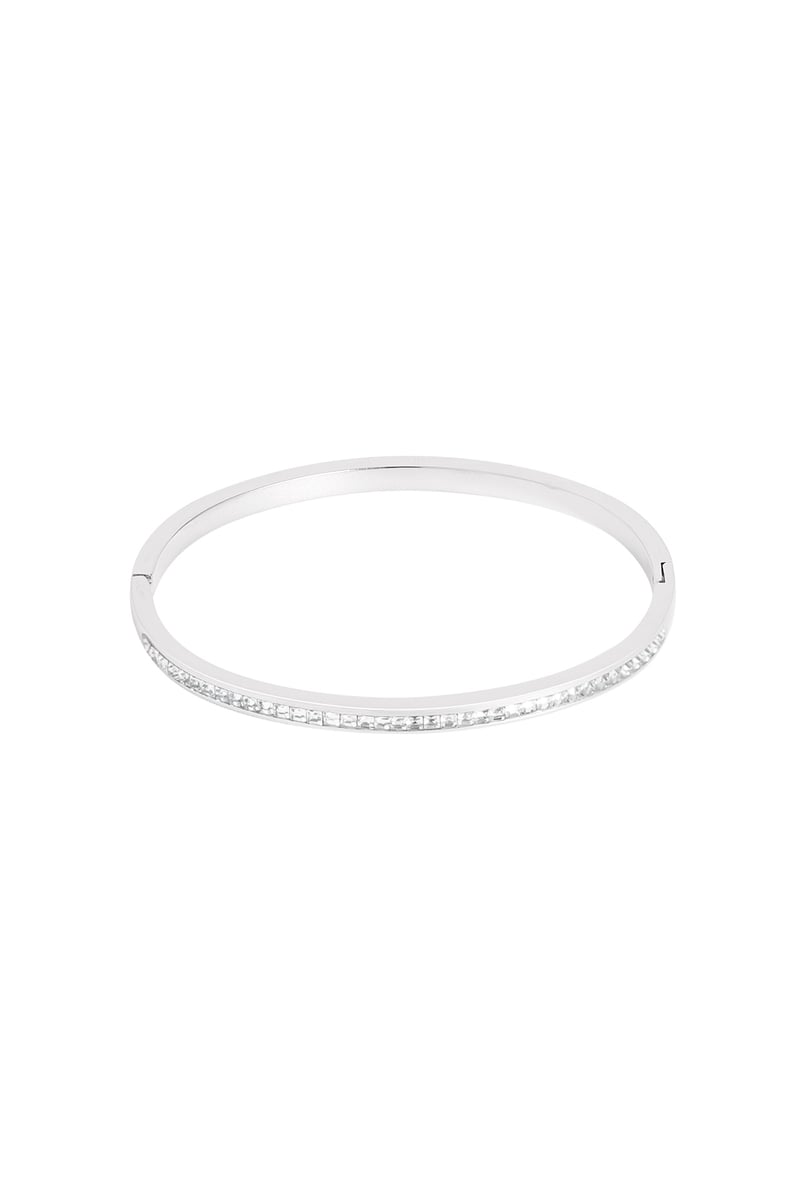 Slavenarmband dunne steentjes - roze