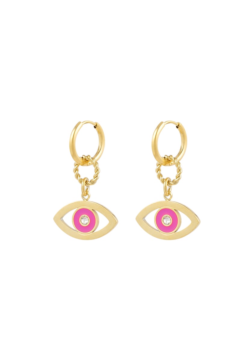 oorbellen eye want you - pink 