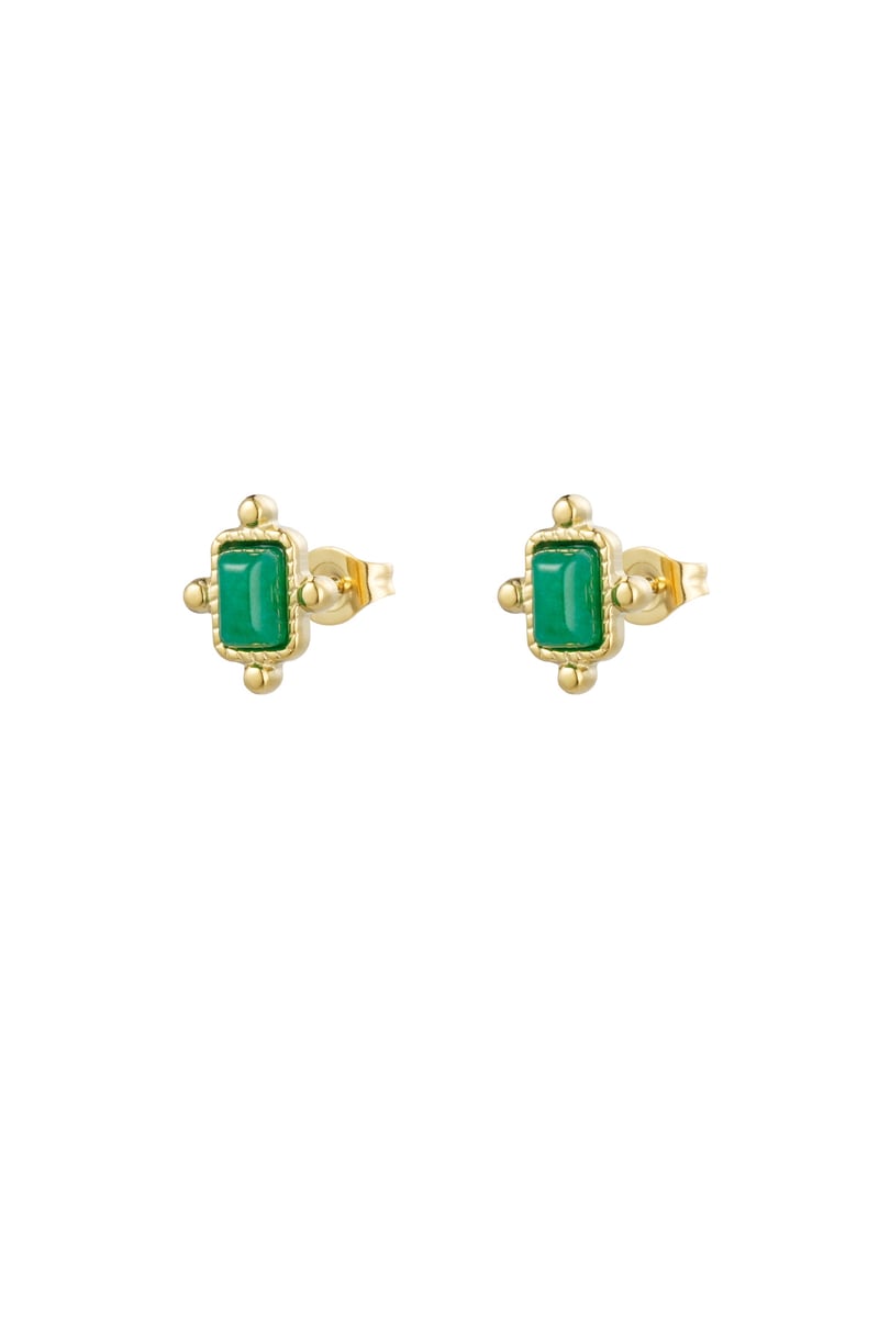 Studs vintage - Goud kleur/lichtgroen