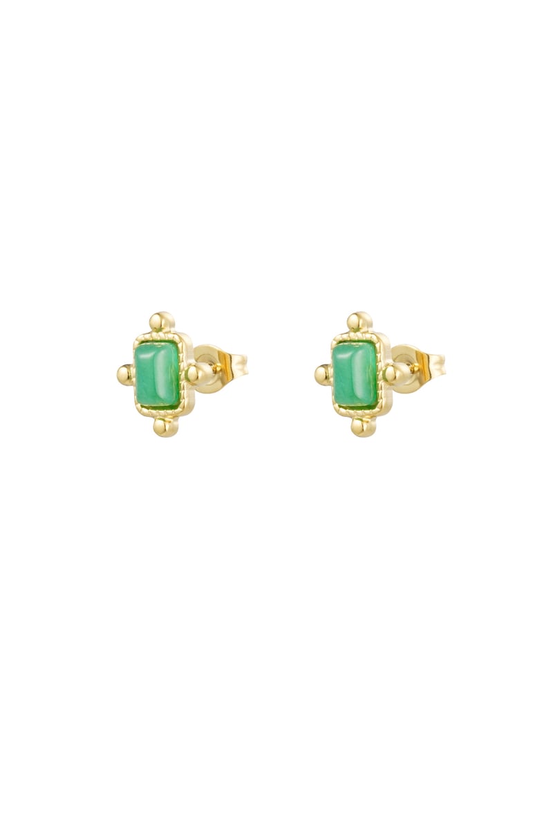 Studs vintage - Goud kleur/lichtgroen