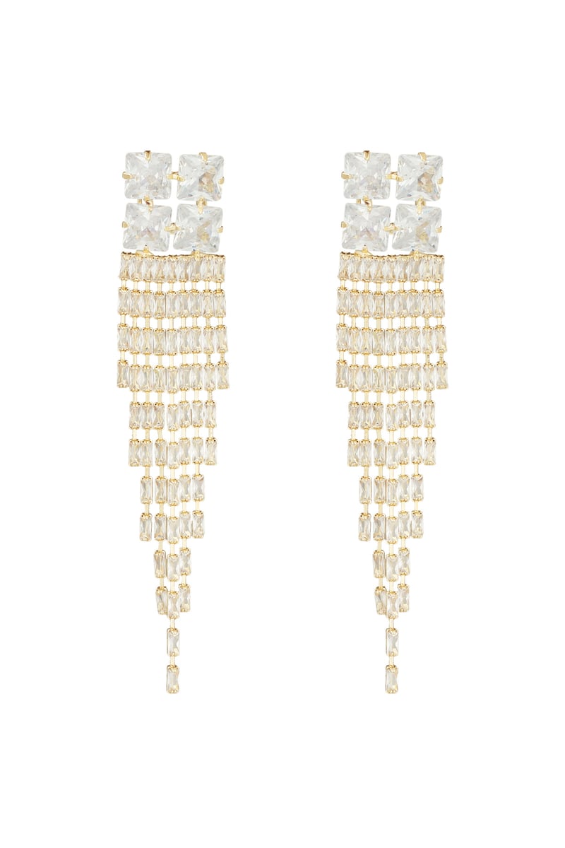 Oorbellen sparkly glam Goud kleur - zirkoon koper