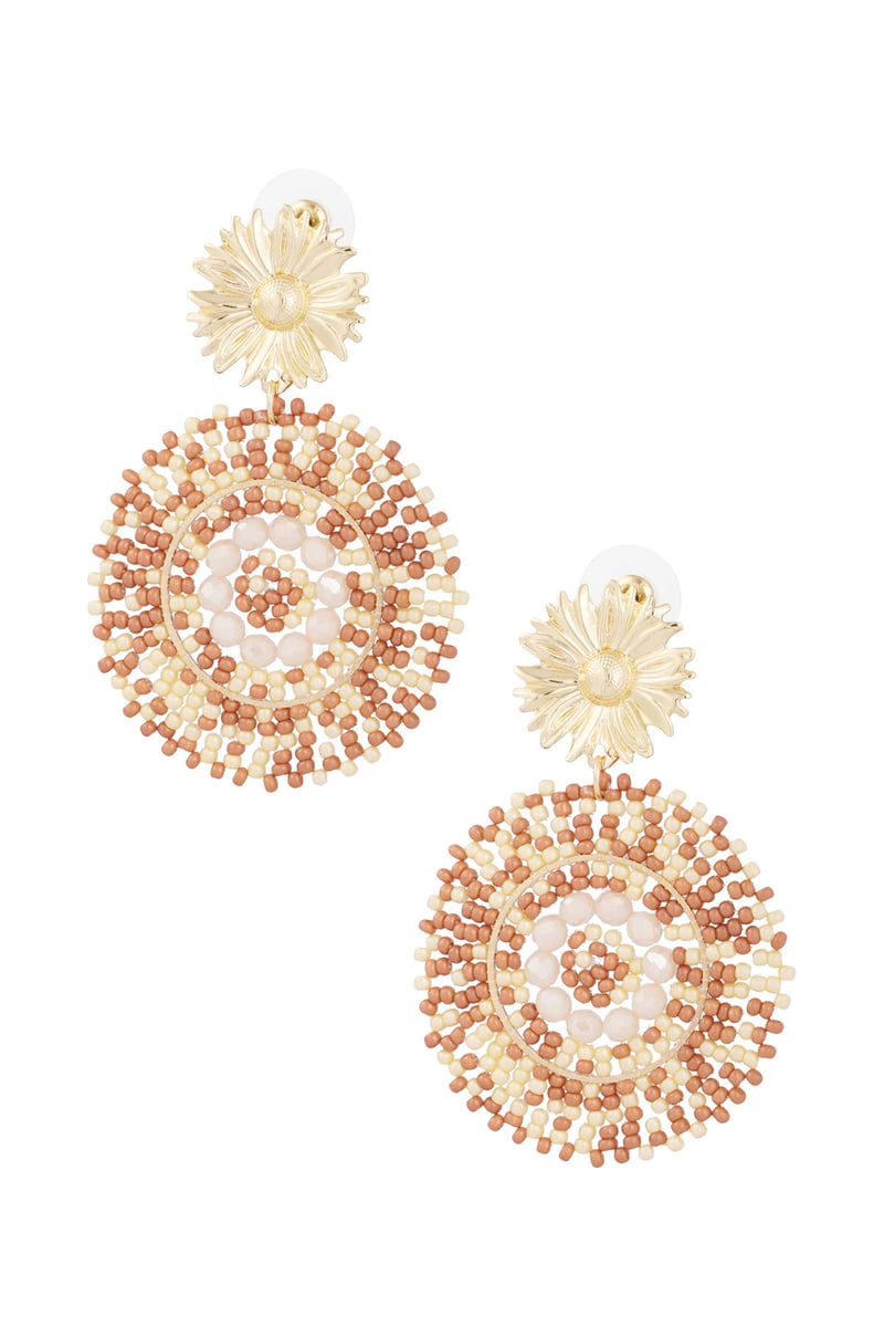 Oorbellen vivid glass beads - wit